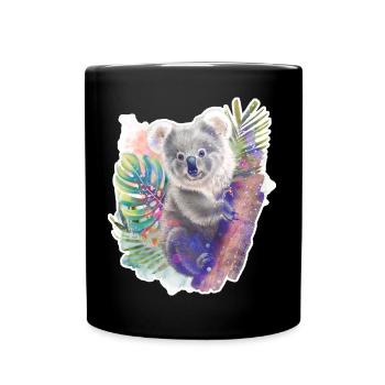 Koala | Koala Bär - Tasse einfarbig - Schwarz - Vorne