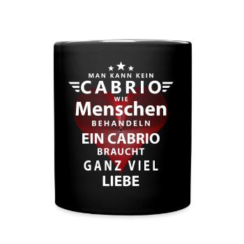 Ein Cabrio braucht ganz viel Liebe - Tasse einfarbig - Schwarz - Vorne