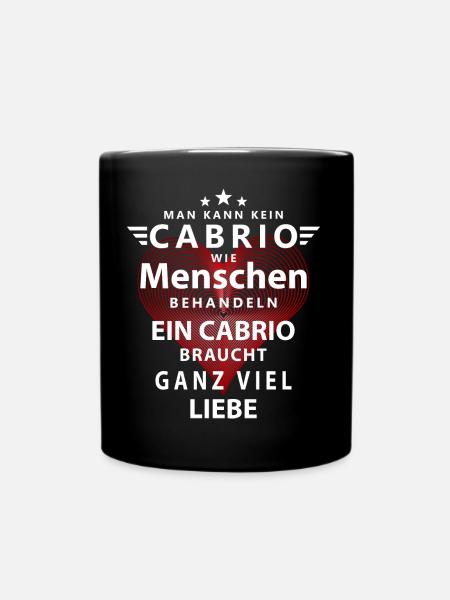 Ein Cabrio braucht ganz viel Liebe - Tasse einfarbig - Schwarz