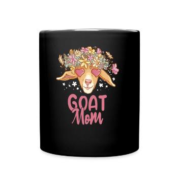 Goat Mother Goat Mother Goat Domestic Goat Animal - Full Colour Mug - black - Front