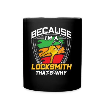 Parce que je suis serrurier Serrurier Serrure - Mug uni - noir - Devant