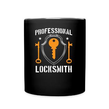 Professional locksmith locksmith lock - Full Colour Mug - black - Front