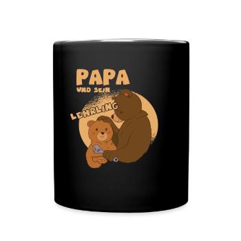 Lustiges Vatertag Bär Papa Spruch Motiv - Tasse einfarbig - Schwarz - Vorne