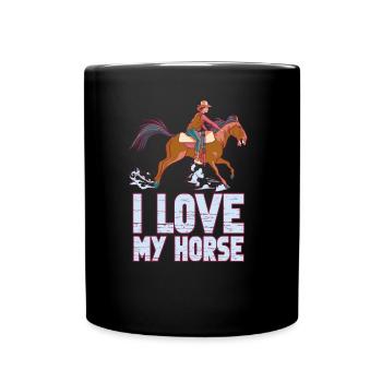 J’adore mon équitation équitation équitation équitation - Mug uni - noir - Devant