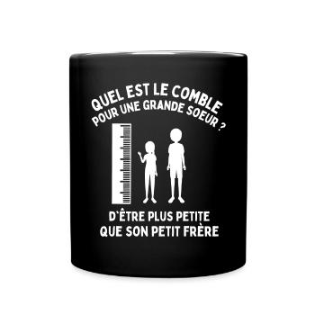 grande soeur, petit frère, frère er soeur - Mug uni - noir - Devant
