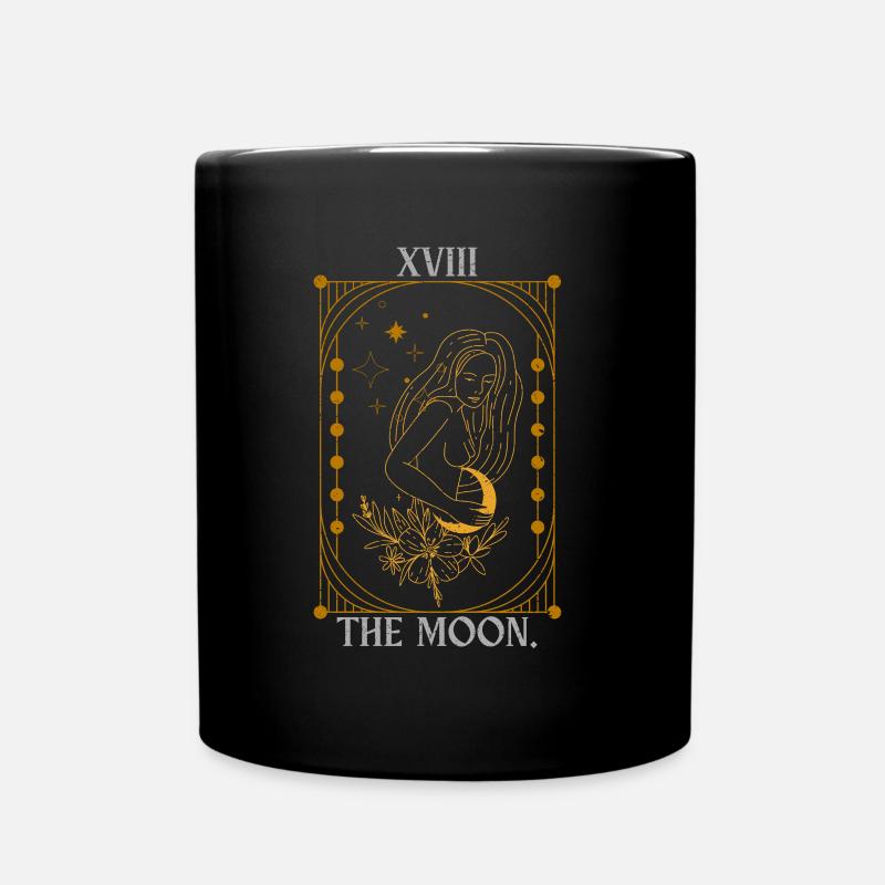 Der Mond Tarot Gothic Wicca Astrologie - Tasse einfarbig - Schwarz