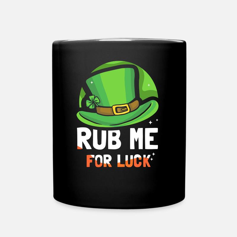 Rub Me For Happiness Irish Gaelic Ireland Irish - Full Colour Mug - black