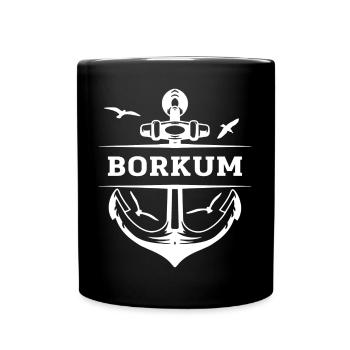 Borkum - Tasse einfarbig - Schwarz - Vorne