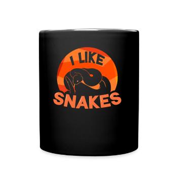 Ich Mag Schlangen Haustier Schlange Sprüche Tier - Tasse einfarbig - Schwarz - Vorne