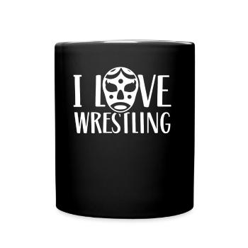Ich Liebe Wrestling Ringen Ringer Ringkampf - Tasse einfarbig - Schwarz - Vorne