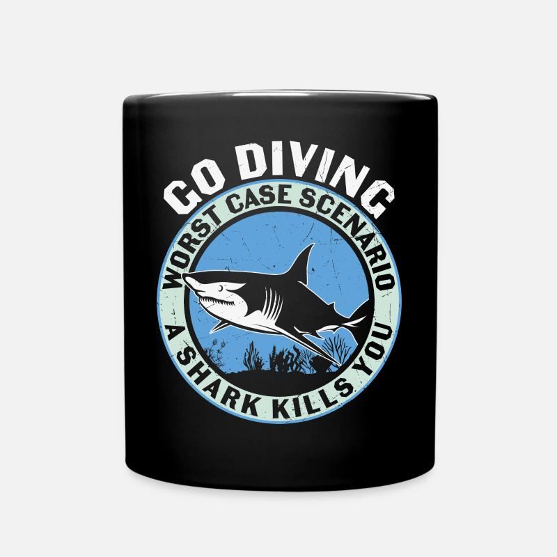 Diving Divers Scuba Diving - Full Colour Mug - black