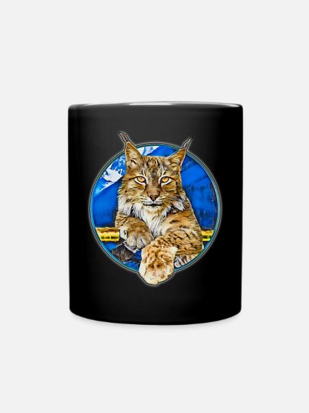 Lynx Wildcat Freedom - Full Colour Mug - black