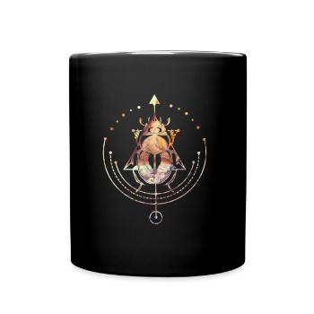 Heiliger Skarabäus Ägyptische Okkulte Geometrie - Tasse einfarbig - Schwarz - Vorne