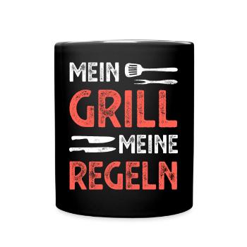 Grill Grillen - Tasse einfarbig - Schwarz - Vorne