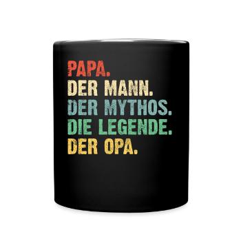 Papa Opa Legende Retro Geschenk - Tasse einfarbig - Schwarz - Vorne