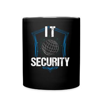It Security Hack Hacker Hacking Cybersecurity - Full Colour Mug - black - Front