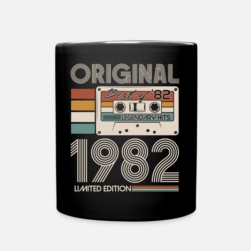 1982 Jahrgang Vintage Retro Geburtstag Geschenk - Tasse einfarbig - Schwarz