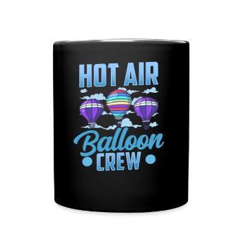 Heißluftballon Besatzung Ballonfahrer Ballonflug - Tasse einfarbig - Schwarz - Vorne