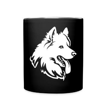 Tête samoyède « Black Edition » - Mug uni - noir - Devant