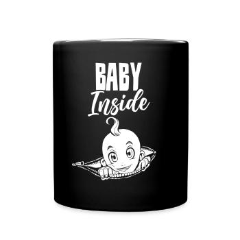 Baby Inside Baby Inside Pregnant Announcement - Full Colour Mug - black - Front
