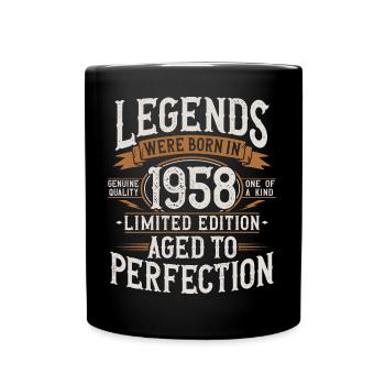 Né en 1958 Legends Anniversaire Vintage - Mug uni - noir - Devant