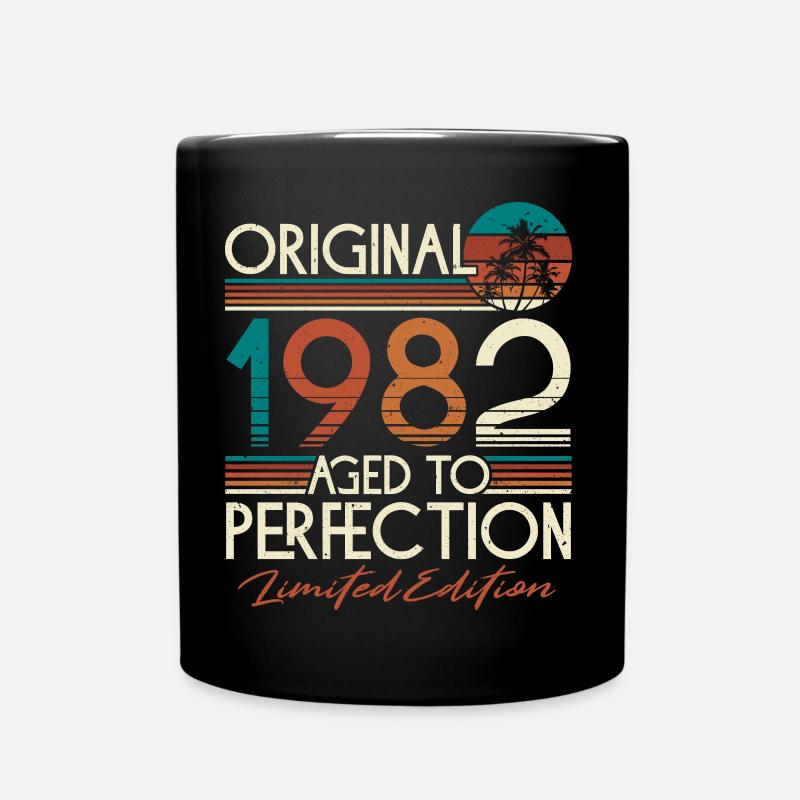 1982 Jahrgang geboren Retro Vintage Geburtstag - Tasse einfarbig - Schwarz