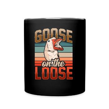 Goose At Large Geese Owner Pet Animal - Full Colour Mug - black - Front