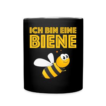 Ich bin eine Biene, lustige Bilder Cartoon - Tasse einfarbig - Schwarz - Vorne