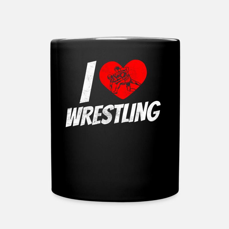 Ich Liebe Wrestling Ringer Ringen Ringkampf - Tasse einfarbig - Schwarz