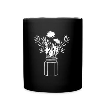 Wildblumen - Tasse einfarbig - Schwarz - Vorne