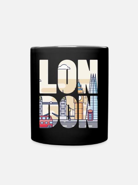 London - Tasse einfarbig - Schwarz