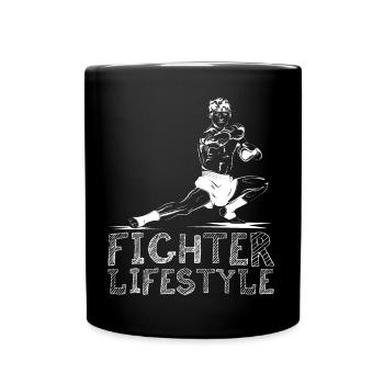 Kampfsport Kämpfer Kampfkunst Fighting Symbol Logo - Tasse einfarbig - Schwarz - Vorne
