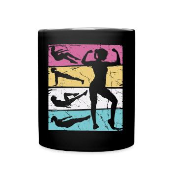 Fille fitness Vintage - Mug uni - noir - Devant