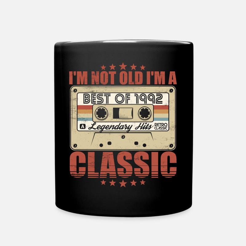 1992 Jahrgang Vintage Retro Geburtstag Geschenk - Tasse einfarbig - Schwarz