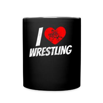 Ich Liebe Wrestling Ringer Ringen Ringkampf - Tasse einfarbig - Schwarz - Vorne