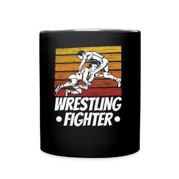 Wrestling Kämpfer Ringen Ringer Ringkampf - Tasse einfarbig - Schwarz - Vorne