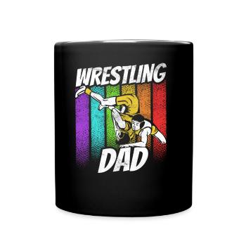 Wrestling Papa Wrestler Ringen Ringer Ringkampf - Tasse einfarbig - Schwarz - Vorne
