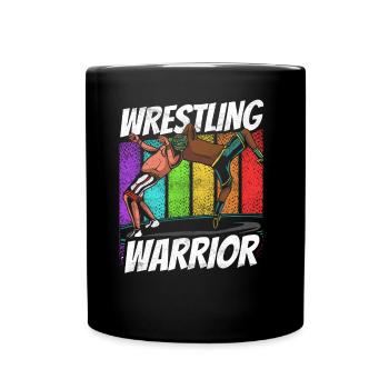 Wrestling Krieger Ringen Ringkampf Ringer - Tasse einfarbig - Schwarz - Vorne