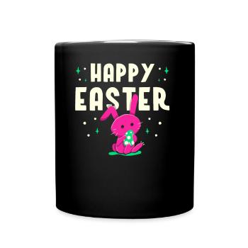 Happy Easter Easter Easter Easter Egg Sayings - Full Colour Mug - black - Front