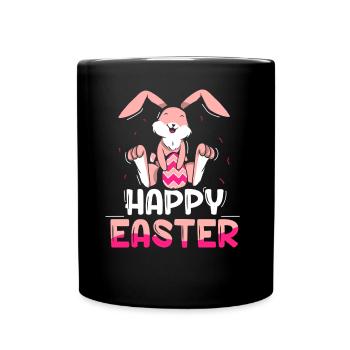 Joyeuses Pâques Dictons Easter Easter Egg Lapin de Pâques - Mug uni - noir - Devant