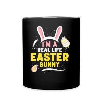 Je suis un vrai lapin de Pâques Pâques - Mug uni - noir - Devant