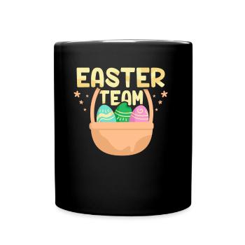 Oster Team Ostern Osterei Osterfest Osterhase - Tasse einfarbig - Schwarz - Vorne