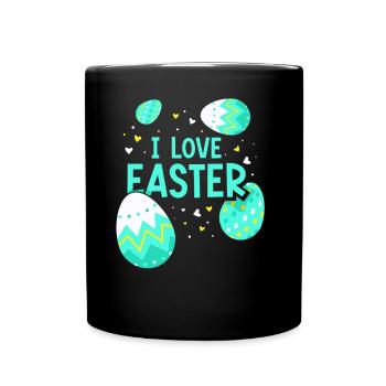 J’adore Easter Easter Easter Easter Egg Lapin de Pâques - Mug uni - noir - Devant