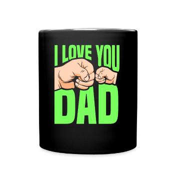 Ich Liebe Dich Papa Vater Tag Vater Papi Sprüche - Tasse einfarbig - Schwarz - Vorne