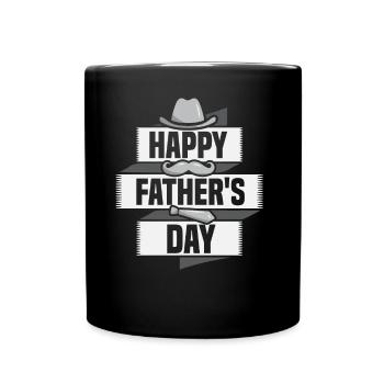 Happy Father's Day Father Daddy Papa Sayings - Full Colour Mug - black - Front