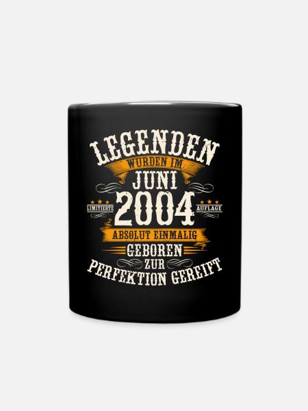Legenden Juni Jahrgang 2004 Geburtstag Geschenk - Tasse einfarbig - Schwarz