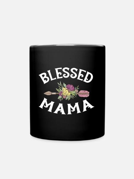 blessed mama - Tasse einfarbig - Schwarz