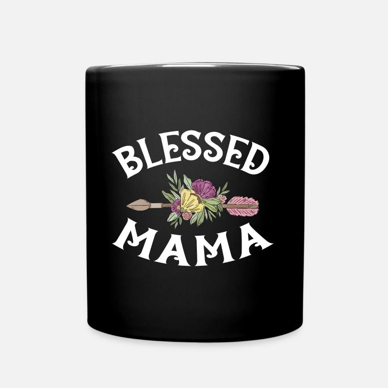blessed mama - Tasse einfarbig - Schwarz