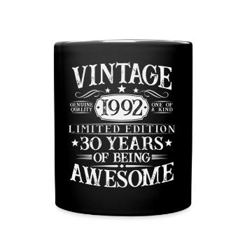 30ème Anniversaire Vintage 1992 Vintage Cadeau - Mug uni - noir - Devant