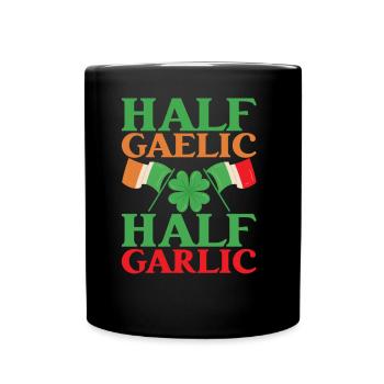 Moitié Gaélique Moitié Ail Irlande Irlandais Irlandais - Mug uni - noir - Devant